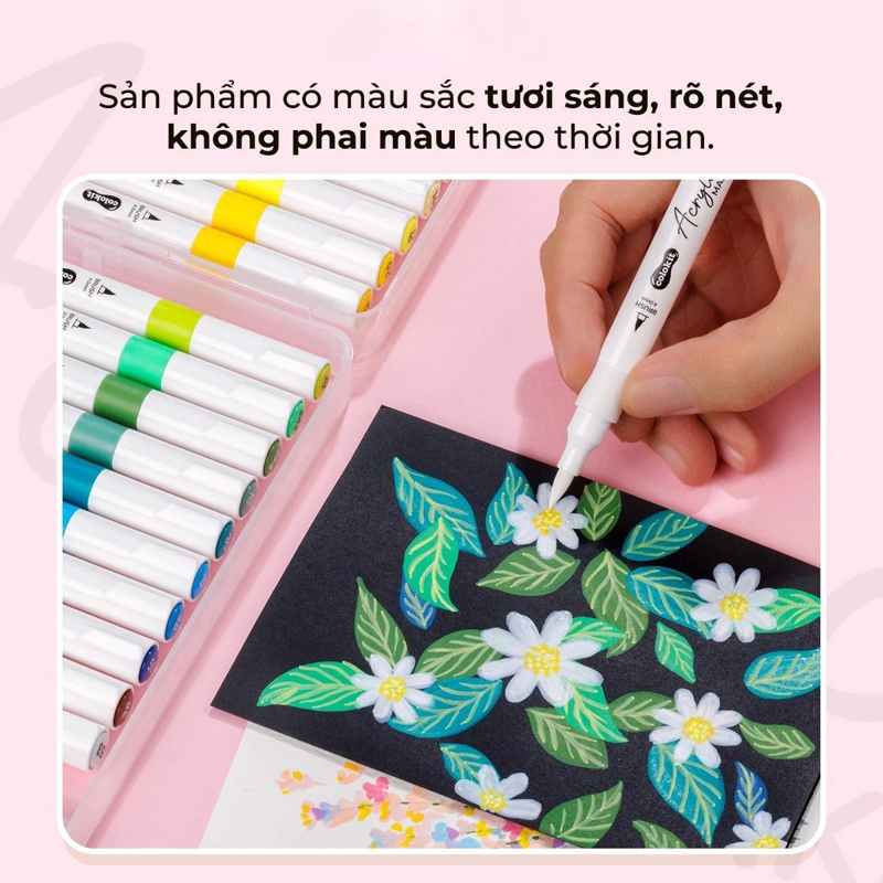 Hộp 60 Bút Lông Màu Colokit Acrylic 1 Đầu Brush ACM-C024