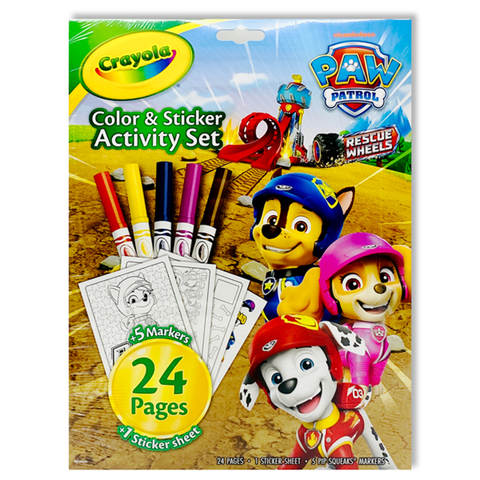 Crayola - Bộ Giấy Tô Màu Và Nhãn Dán Crayola 24 Trang Paw Patrol 047080