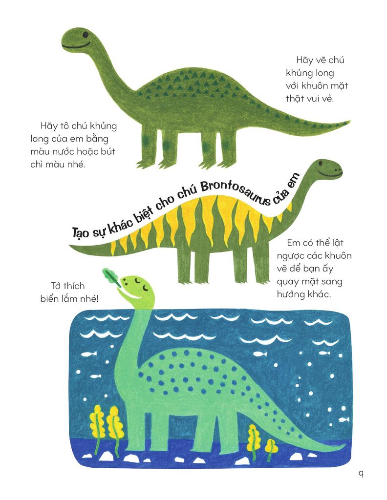 Vẽ Khủng Long Bằng Khuôn Hình Sáng Tạo