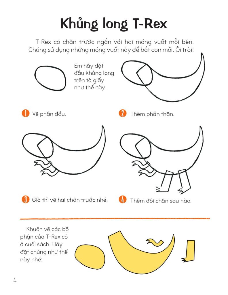 Vẽ Khủng Long Bằng Khuôn Hình Sáng Tạo