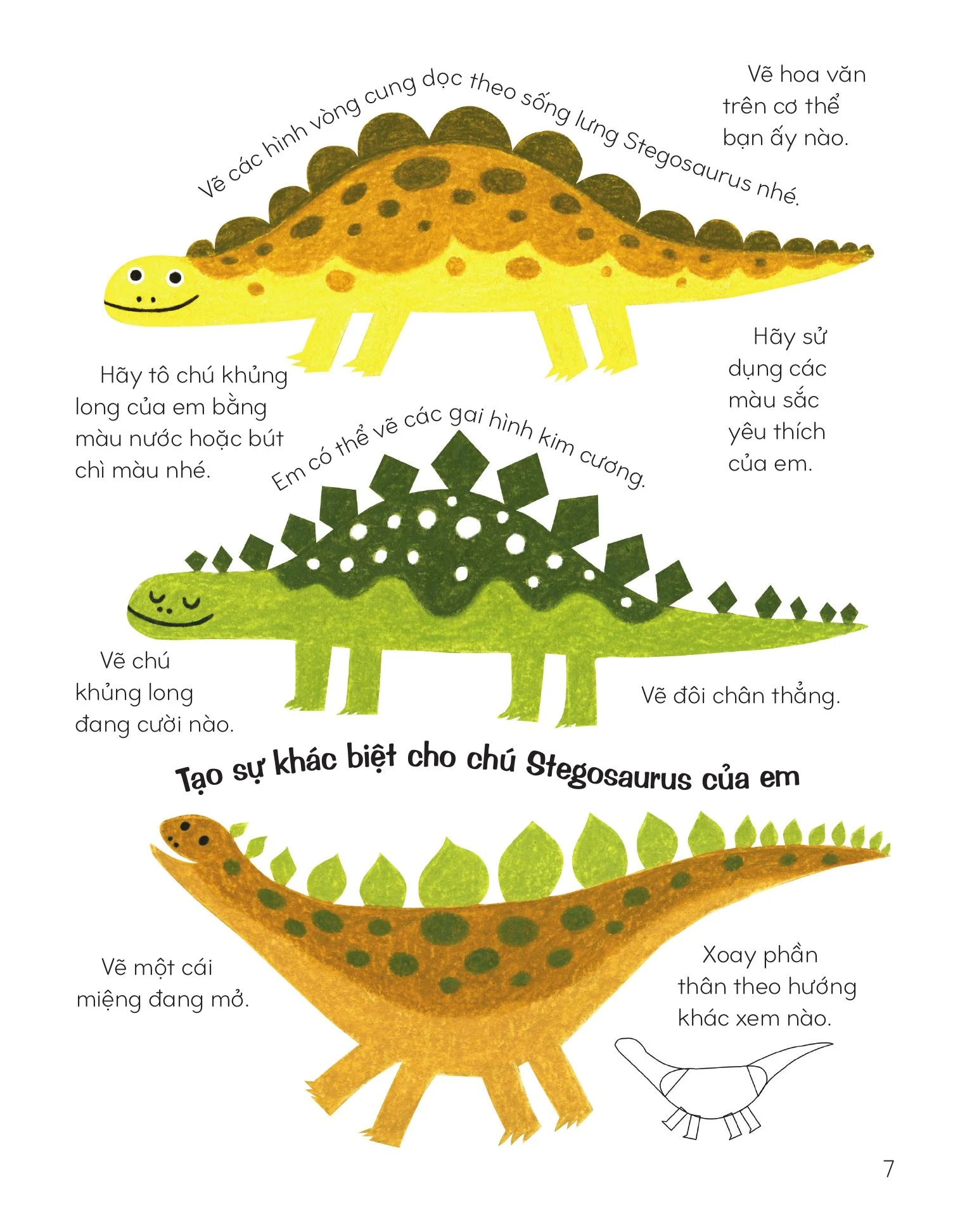 Vẽ Khủng Long Bằng Khuôn Hình Sáng Tạo