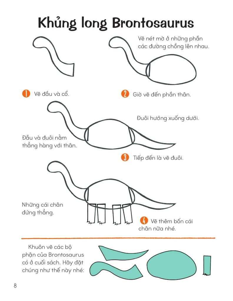 Vẽ Khủng Long Bằng Khuôn Hình Sáng Tạo