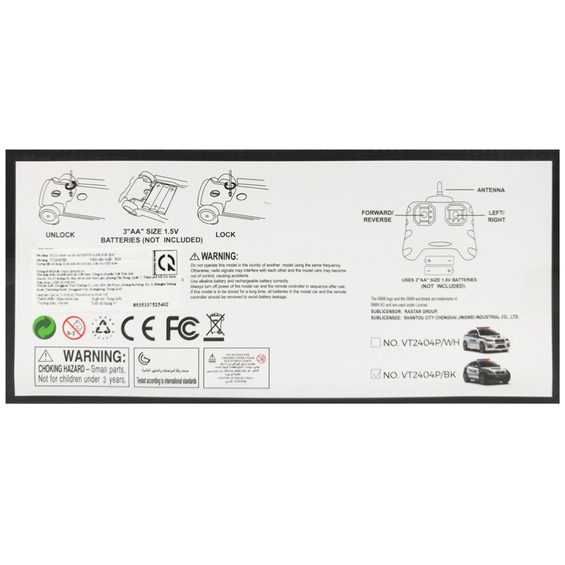Vecto Xe Cảnh Sát Bmw X6 Điều Khiển VT2404P/BK
