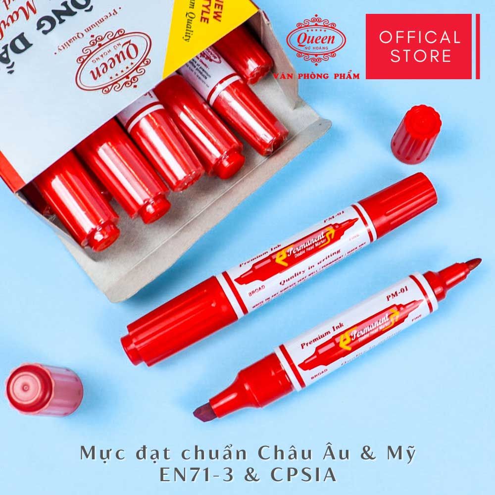 Viết Lông Dầu PM-01 (2 Đầu) Đỏ (5164-TVP)