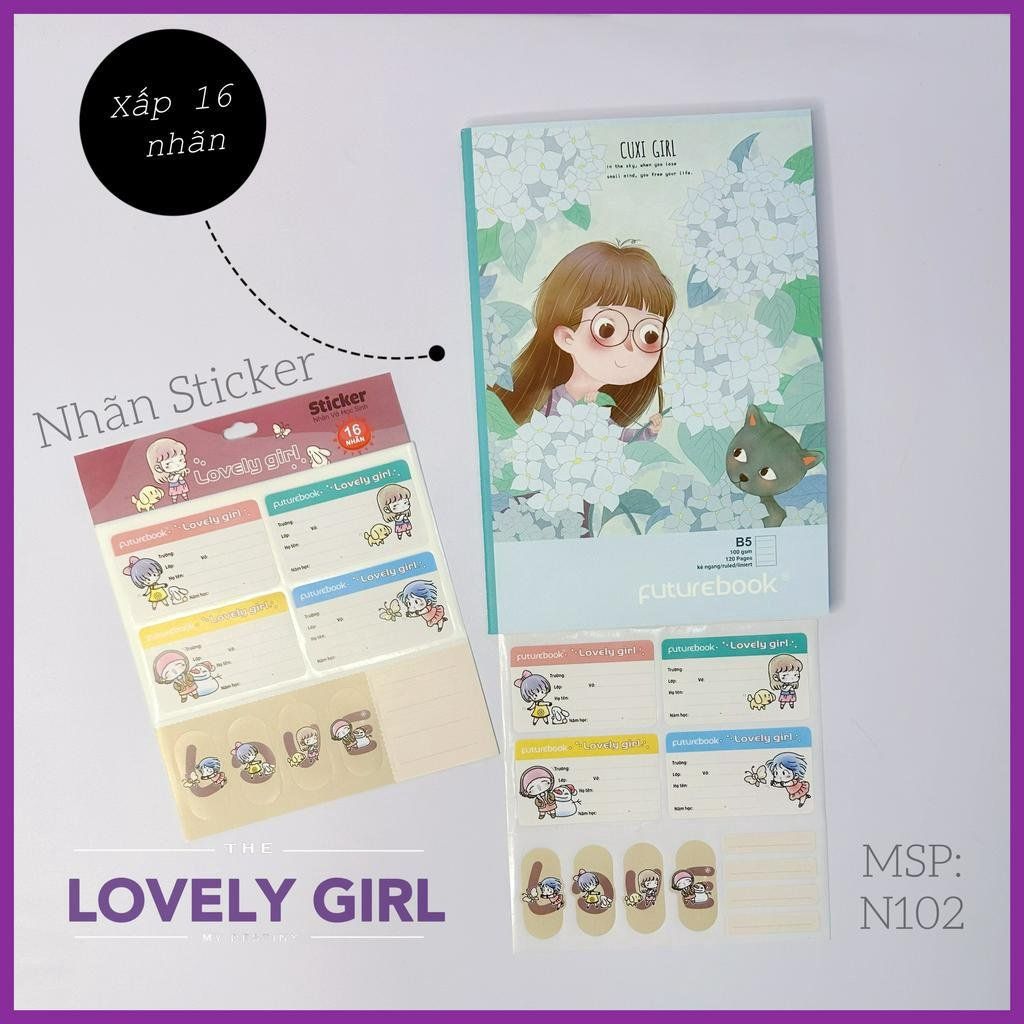 Nhãn STICKER Học Sinh Cao Cấp LOVELY GIRL. MSP: N102