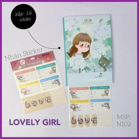 Nhãn STICKER Học Sinh Cao Cấp LOVELY GIRL. MSP: N102