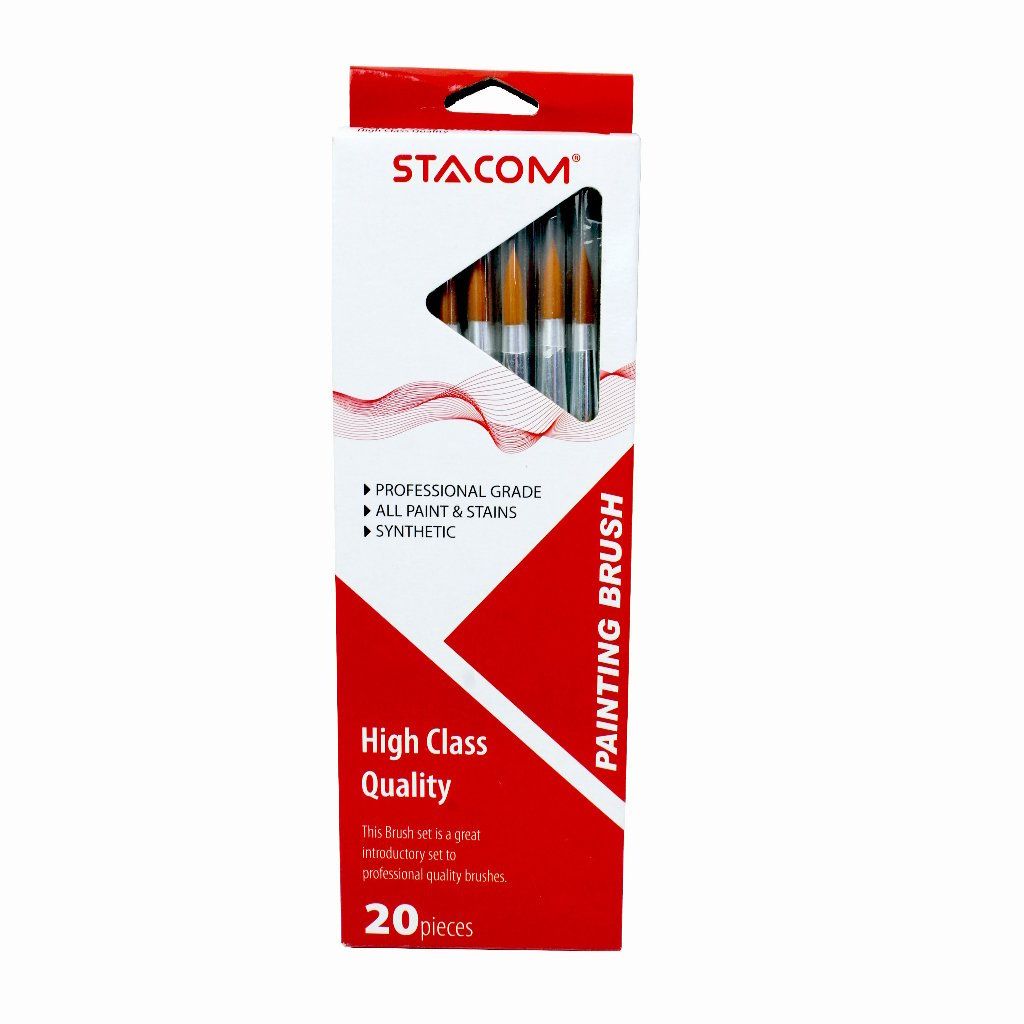 STACOM B110_RS Cọ Vẽ Sợi Nylon Đầu Tròn - Số 10 (20C/H)