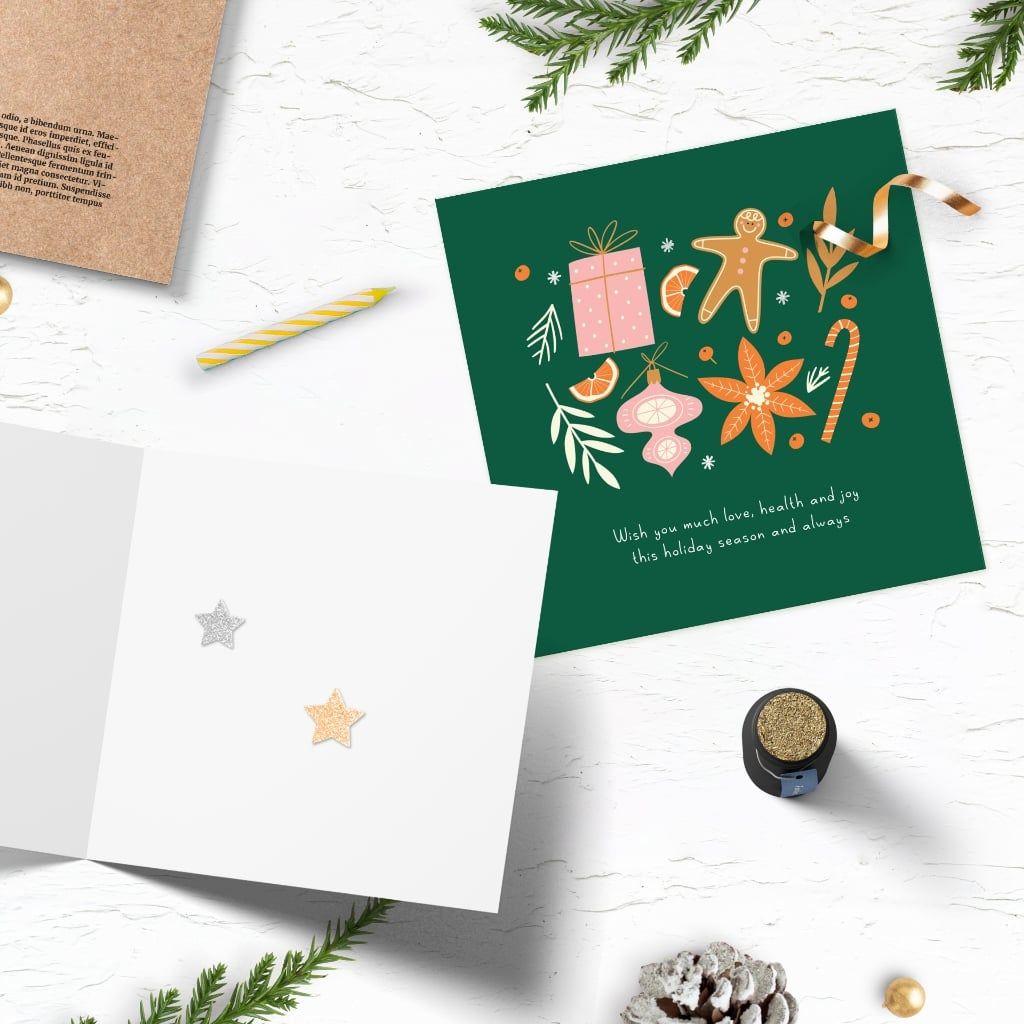 Thiệp Giáng Sinh, Năm Mới Cozy Christmas - Quà bánh