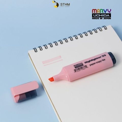 Marvy Viết Dạ Quang  55 Pastel Hồng (0463-Vtqa)