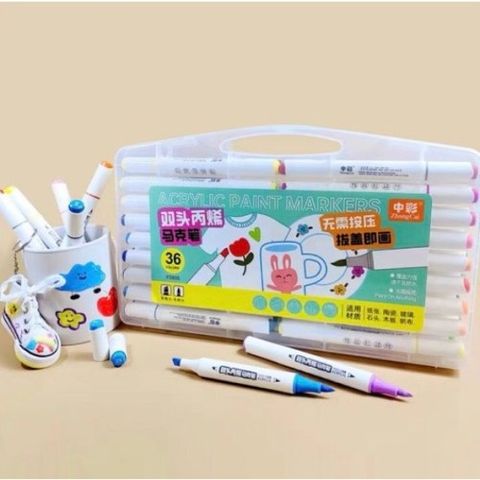 Hộp Bút Màu Vẽ Acrylic Marker Cao Cấp M05-36 (2 Đầu)(0061-Ht)