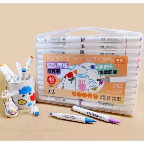 Hộp Bút Màu Vẽ Acrylic Marker Cao Cấp M05-48 (2 Đầu) (0061-Ht)