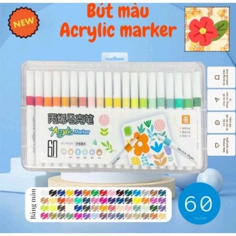 Hộp Bút Màu Vẽ Acrylic 60 Màu 9053A (0061-Ht)