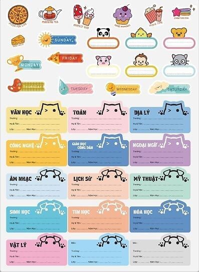 Future - Nhãn Môn Học Animals N640 (15 Nhãn/Tờ)