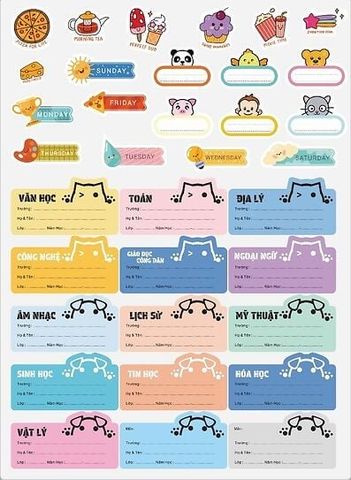 Future - Nhãn Môn Học Animals N640 (15 Nhãn/Tờ)