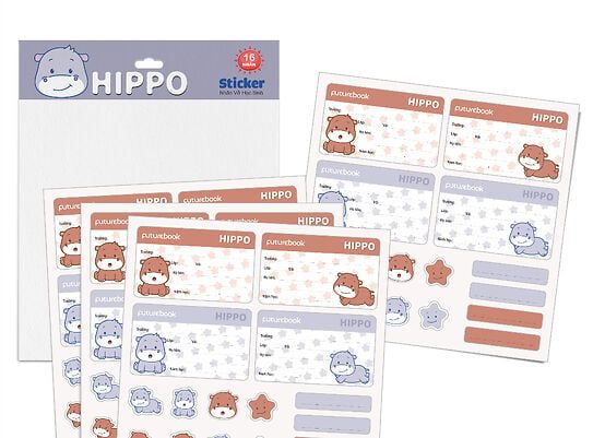N105 - Nhãn Hippo(Sticker)( Giao Mẫu Ngẫu Nhiên)