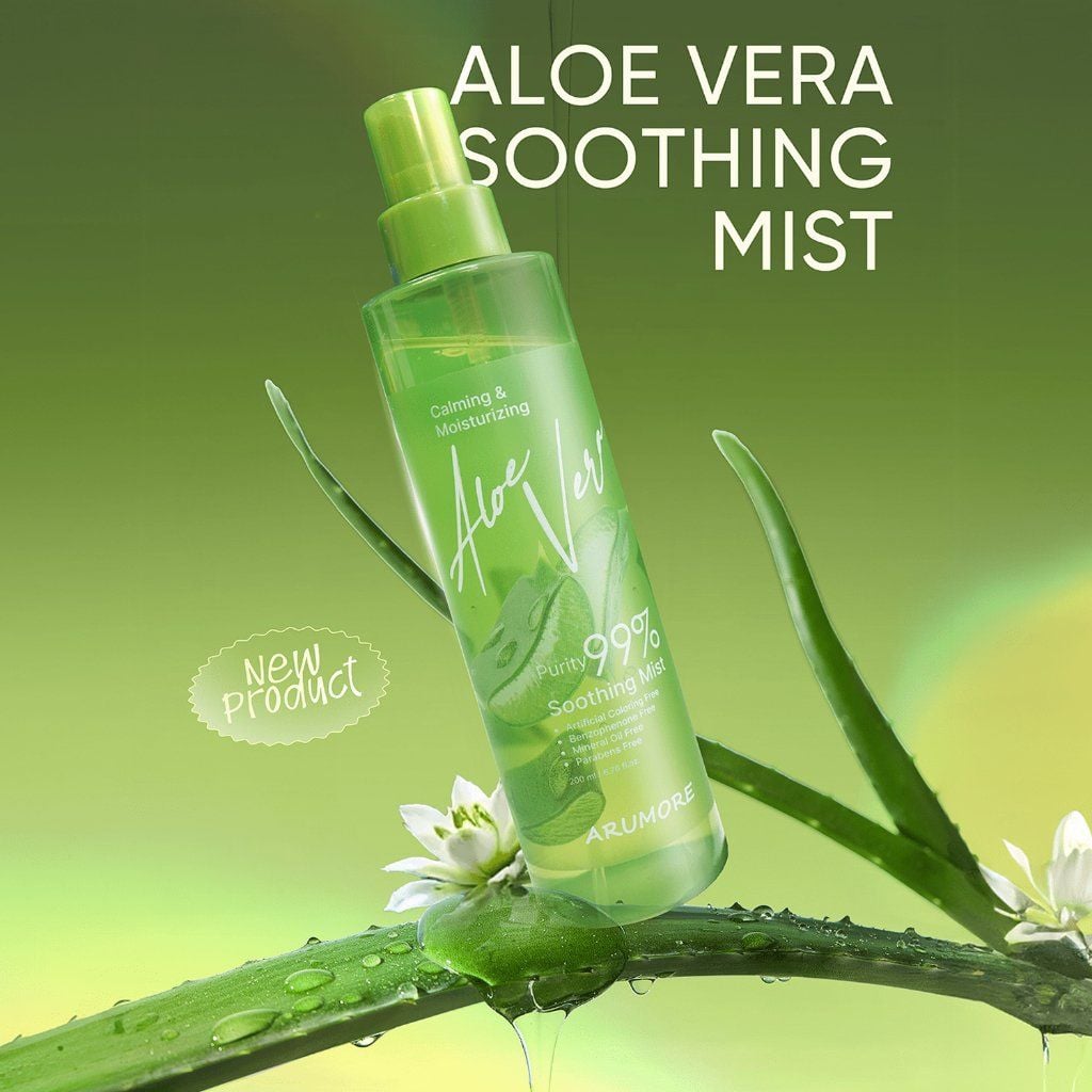 Xịt Khoáng Lô Hội Arumore Aloe Vera  Soothing Mist
