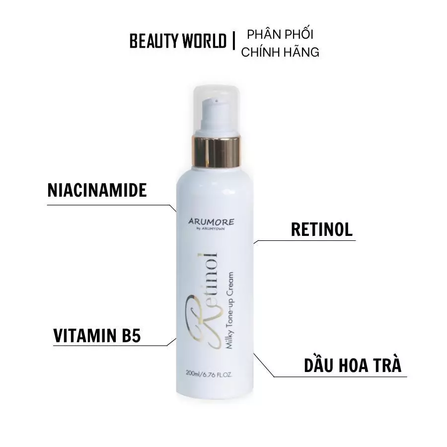 Kem Dưỡng Trắng Arumore Premium Whitening Milky Tone-Up Cream (Beautyworld)