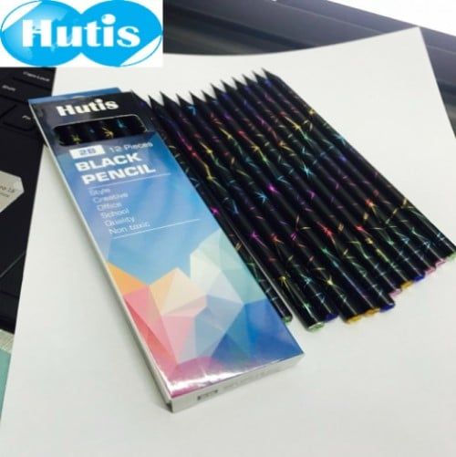 Hutis - Bút Chì 2B Gỗ Đen Đính Đá Pc-8800 (Htin)