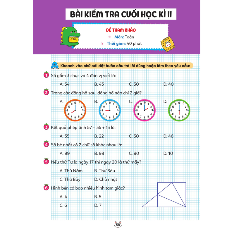 Vở Bài Tập Toán Tăng Cường 1 Tập 2