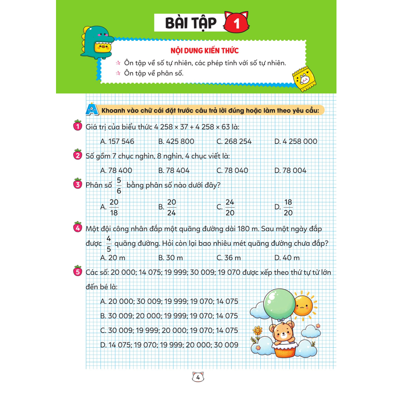 Vở Bài Tập Toán Tăng Cường 5 Tập 1