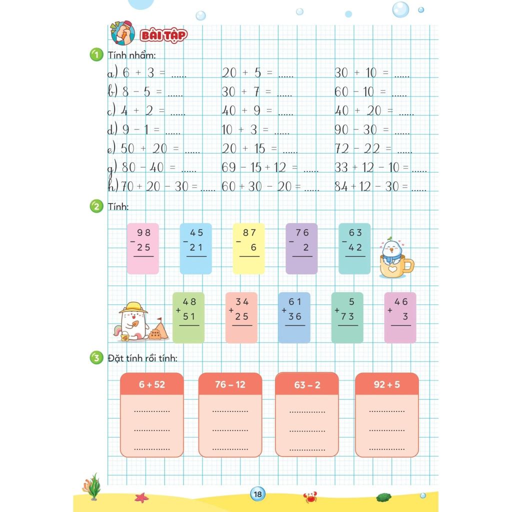 Vở Ôn Hè Toán 1 - Dùng Cho Học Sinh Lớp 1 Lên Lớp 2