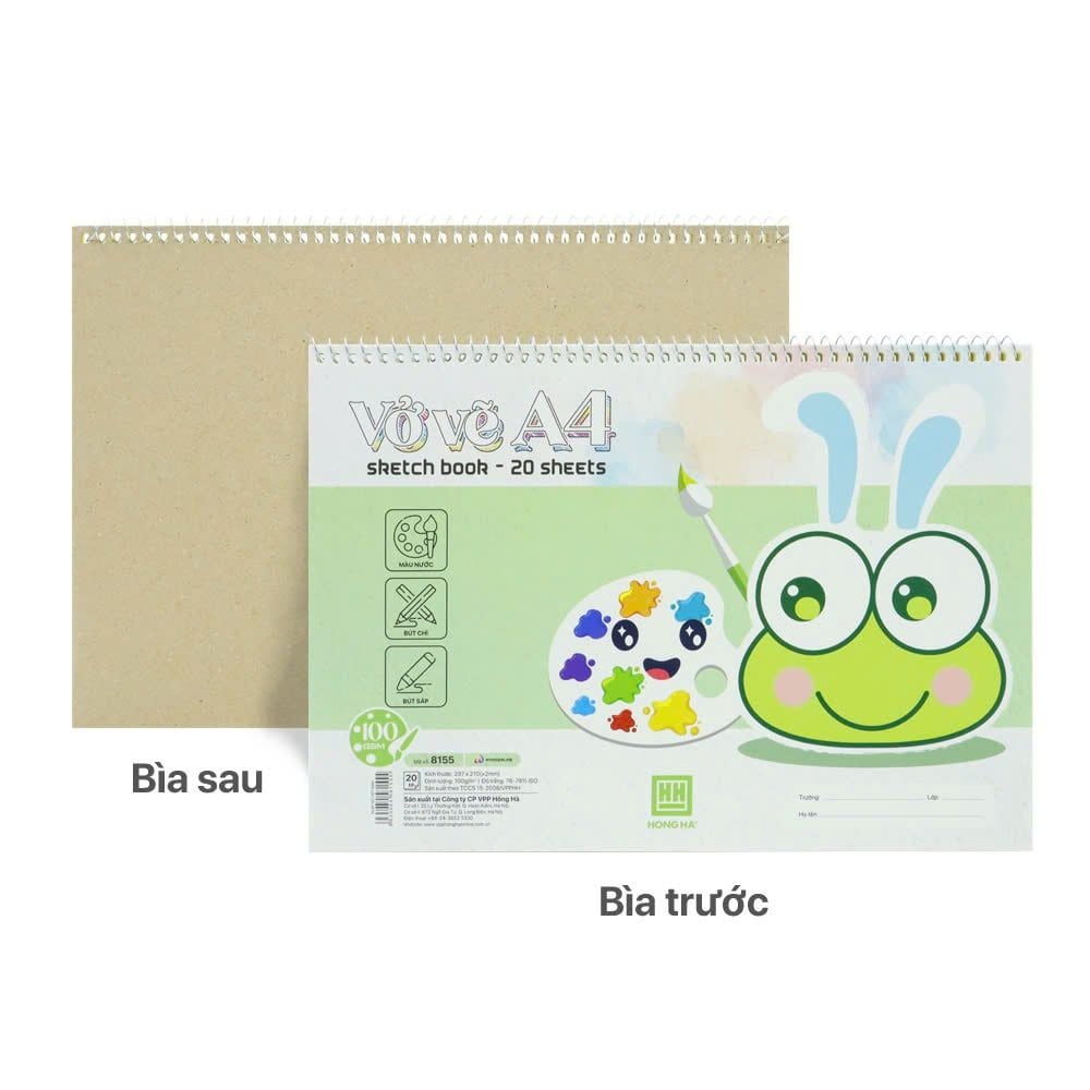 Hồng Hà - Vở Vẽ Lò Xo Ếch Cốm 20 Tờ A4 Đl: 100/76-78 8155