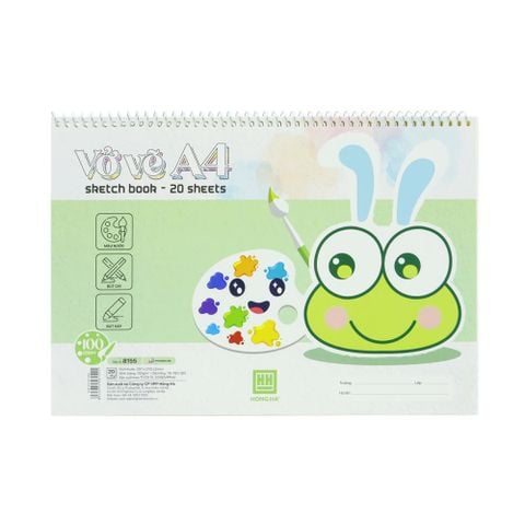 Hồng Hà - Vở Vẽ Lò Xo Ếch Cốm 20 Tờ A4 Đl: 100/76-78 8155
