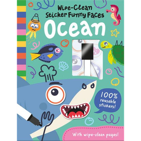 Wipe-Clean Sticker Funny Faces Ocean
