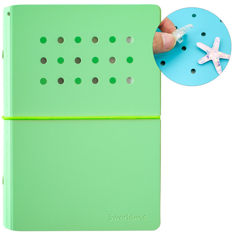 Sworld - Sổ Còng Trang Trí A6 Bìa Cứng 4 Lỗ ST6188-GR Green