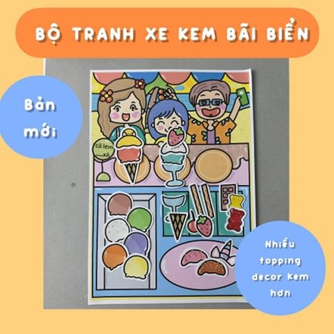 Bộ Tranh Tương Tác Cô Tiên Xanh - Xe Bán Kem Bãi Biển