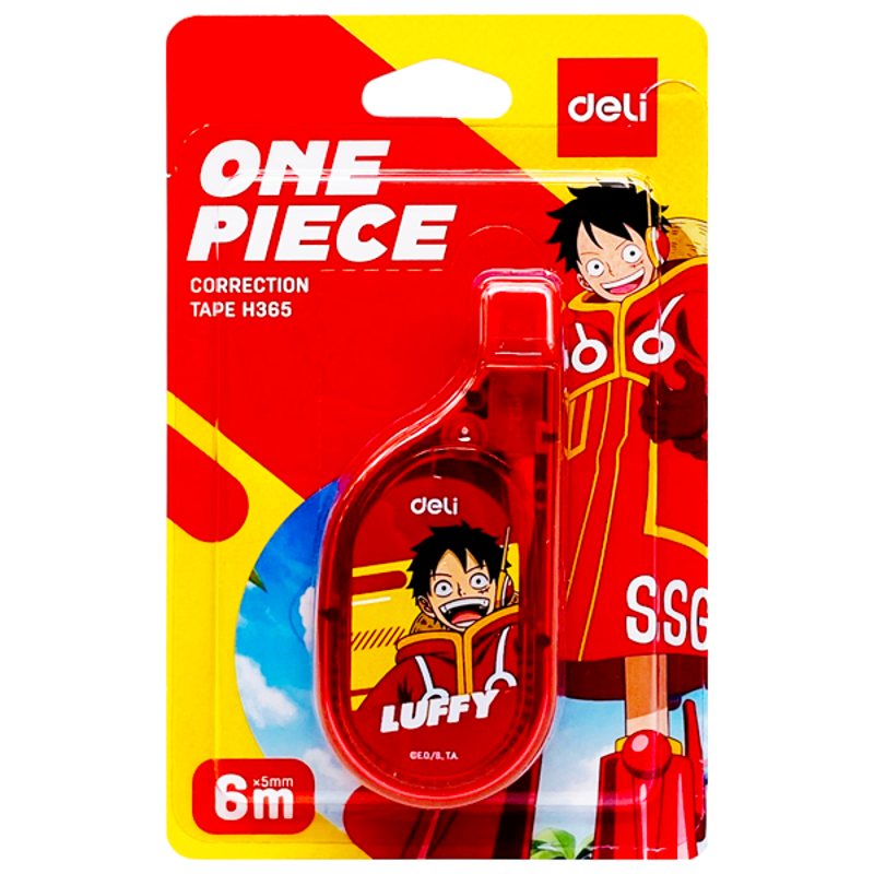 Deli - Bút Xóa Băng One Piece Nhiều Màu 5mm x 6m EH365 (Giao mẫu ngẫu nhiên)