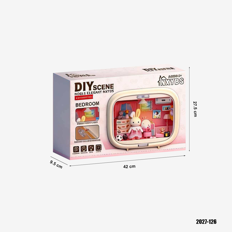 Nxybs-2027-126- Mô Hình Lắp Ráp Diy Phòng Ngủ Mini (Có Đèn)