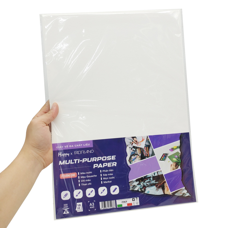 Giấy Happy Multi-Purpse 200g A3 HA-MIX-A3-200G (10 Tờ/ Xấp)