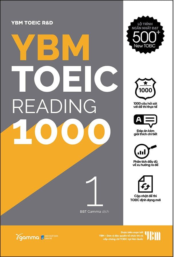 YBM TOEIC Reading 1000 - Tập 1 (Tái bản năm 2023)
