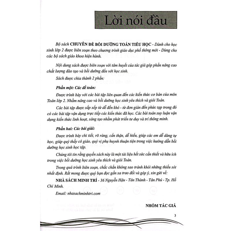 Chuyên Đề Bồi Dưỡng Toán 2 (Dùng Chung Các Bộ SGK Hiện Hành)