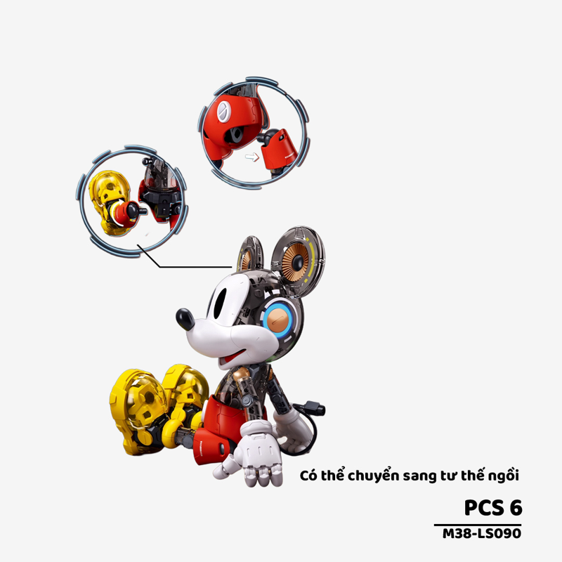 Pleyerid- M38-Ls090- Lắp Ráp Mô Hình Chuột Mickey (Có Đèn)