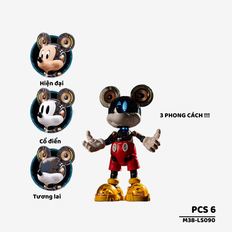 Pleyerid- M38-Ls090- Lắp Ráp Mô Hình Chuột Mickey (Có Đèn)
