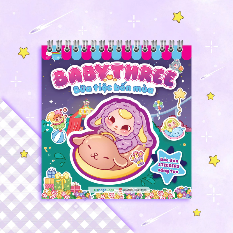 Babythree - Bữa Tiệc Bốn Mùa - Sách Bóc Dán Sticker Cho Bé Gái