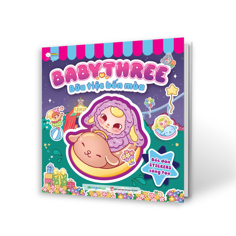 Babythree - Bữa Tiệc Bốn Mùa - Sách Bóc Dán Sticker Cho Bé Gái