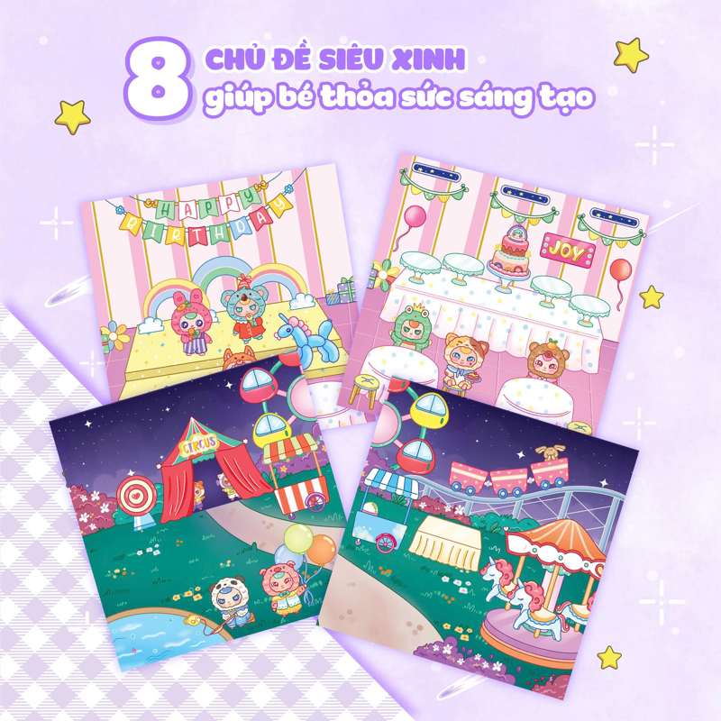 Babythree - Bữa Tiệc Bốn Mùa - Sách Bóc Dán Sticker Cho Bé Gái