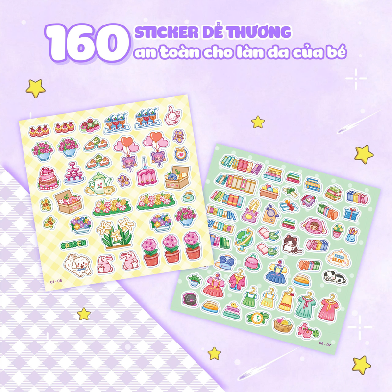 Babythree - Bữa Tiệc Bốn Mùa - Sách Bóc Dán Sticker Cho Bé Gái