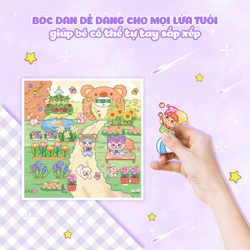 Babythree - Bữa Tiệc Bốn Mùa - Sách Bóc Dán Sticker Cho Bé Gái