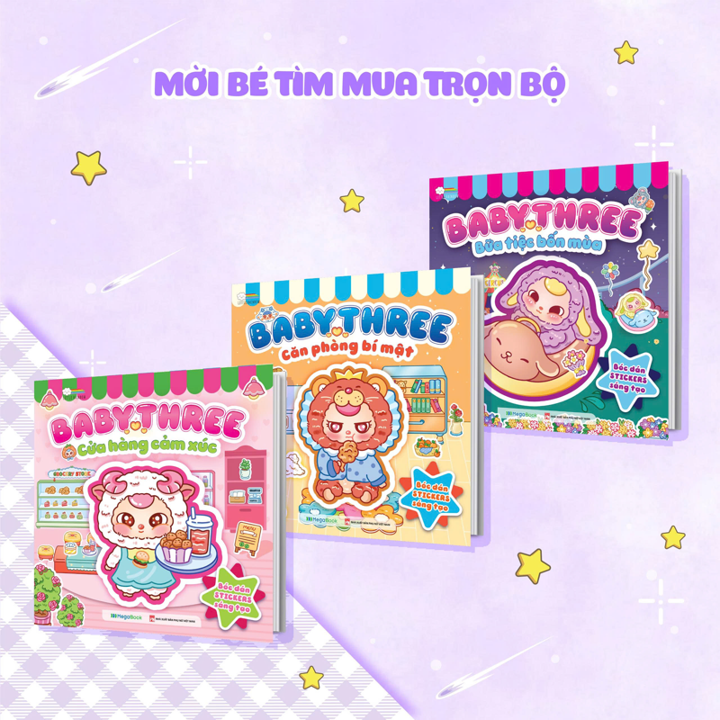 Babythree - Bữa Tiệc Bốn Mùa - Sách Bóc Dán Sticker Cho Bé Gái