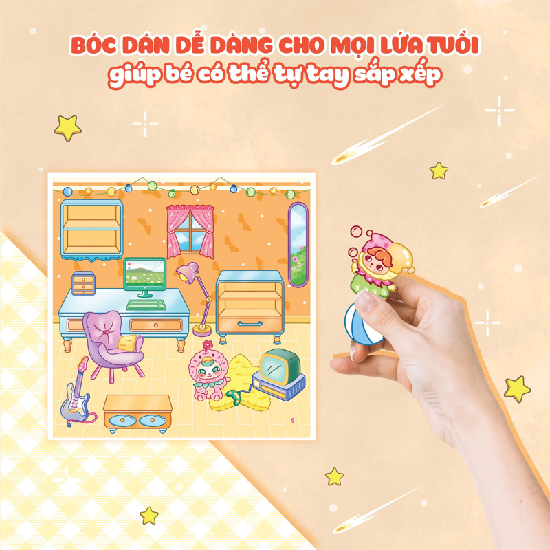 Babythree - Căn Phòng Bí Mật - Sách Bóc Dán Sticker Cho Bé Gái