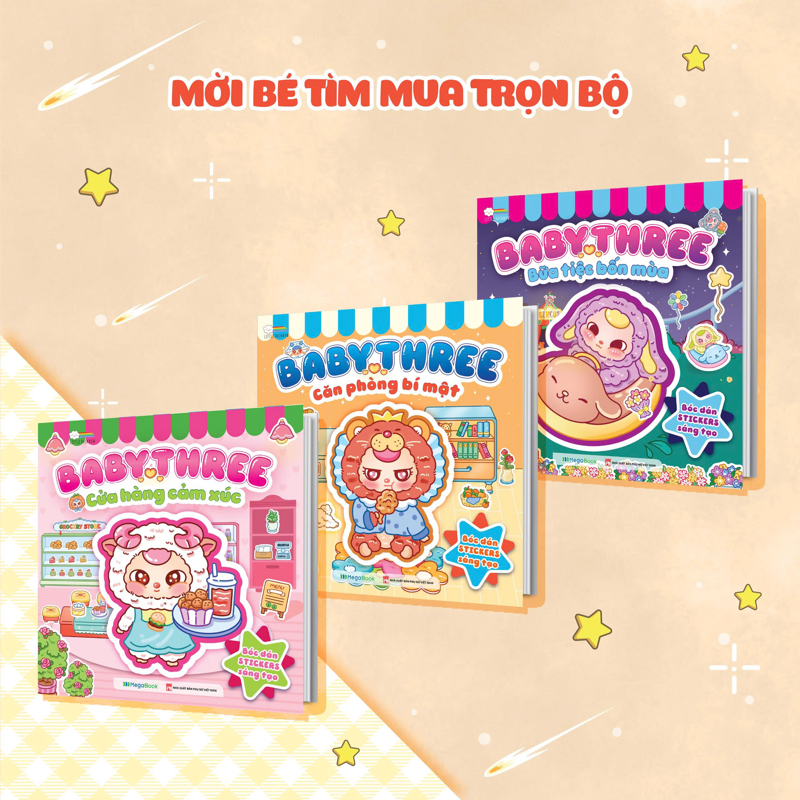 Babythree - Căn Phòng Bí Mật - Sách Bóc Dán Sticker Cho Bé Gái