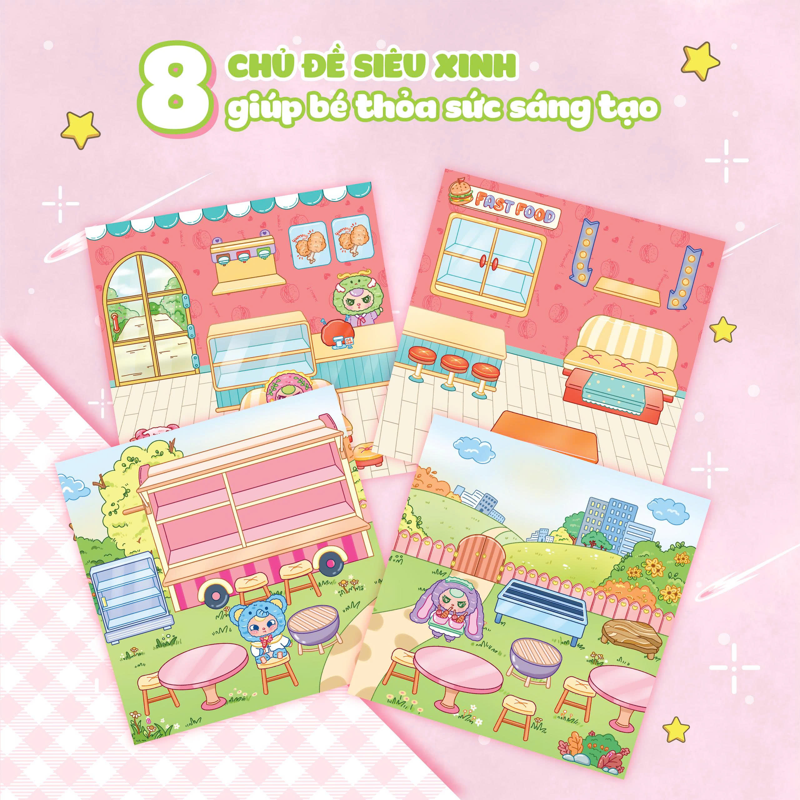 Babythree - Cửa Hàng Cảm Xúc - Sách Bóc Dán Sticker Cho Bé Gái