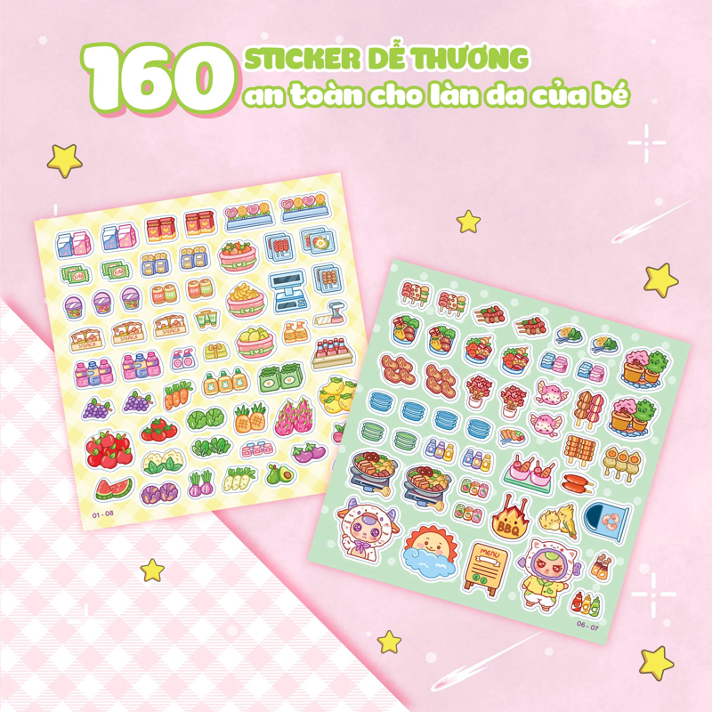 Babythree - Cửa Hàng Cảm Xúc - Sách Bóc Dán Sticker Cho Bé Gái