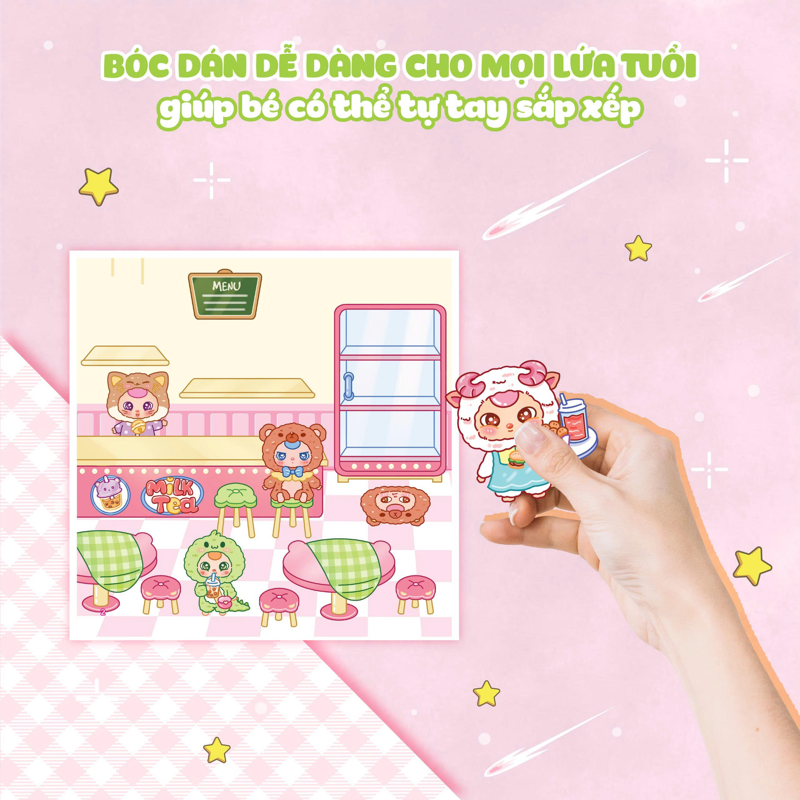 Babythree - Cửa Hàng Cảm Xúc - Sách Bóc Dán Sticker Cho Bé Gái