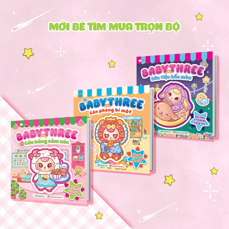 Babythree - Cửa Hàng Cảm Xúc - Sách Bóc Dán Sticker Cho Bé Gái