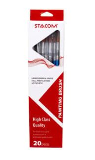 STACOM B100_RS Cọ Vẽ Sợi Nylon Đầu Tròn  - Số 0